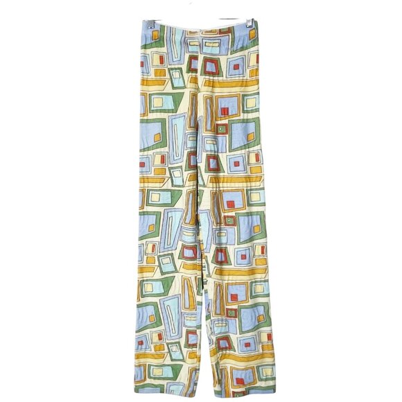 House Of Sunny Pepperland Knit Flared Pants Puzzle Print Women's Size 4 - Picture 2 of 9